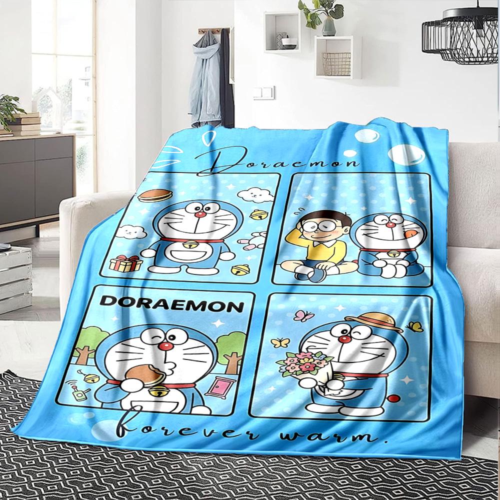 1pc Blue Cat Adventure Flannel Blanket,Ultra Soft Warm Plush Throw for Home Bedroom Bed Sofa Cover Camping Picnic gift Y7242