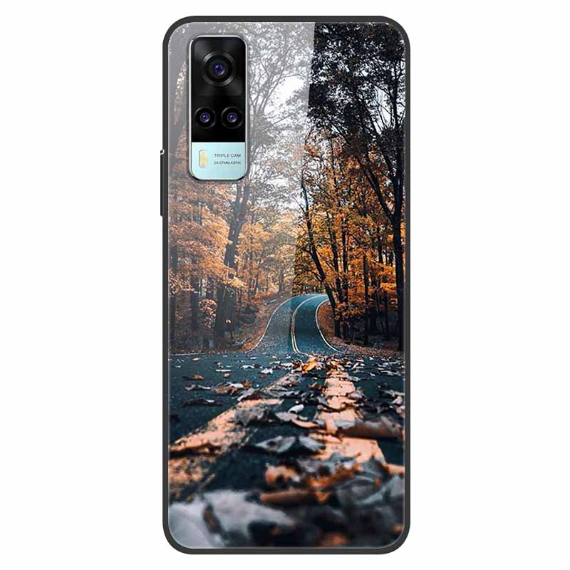 Luxury Cover Case for vivo Y53S 4G Tempered Glass Cover for Vivo Y31 VivoY31 2021 Y51 2020 Phone Case for Vivo V2036 Y53S Coque