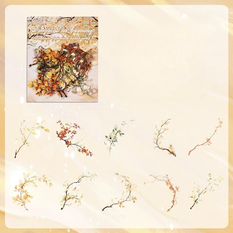 

6 Стилей Растение Цветок и Лист ПЭТ Наклейки Упаковка Украшение Клипарт Коллаж Журнал Планирование Декоративные Наклейки Канцтовары