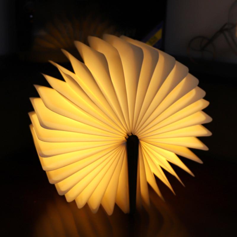 LED LIGHT Creativity Wood Grain 3d Book Lamp Luminous Gift Idea Ideal For Her 360 Degree Foldable Screen Sleep Night Lights