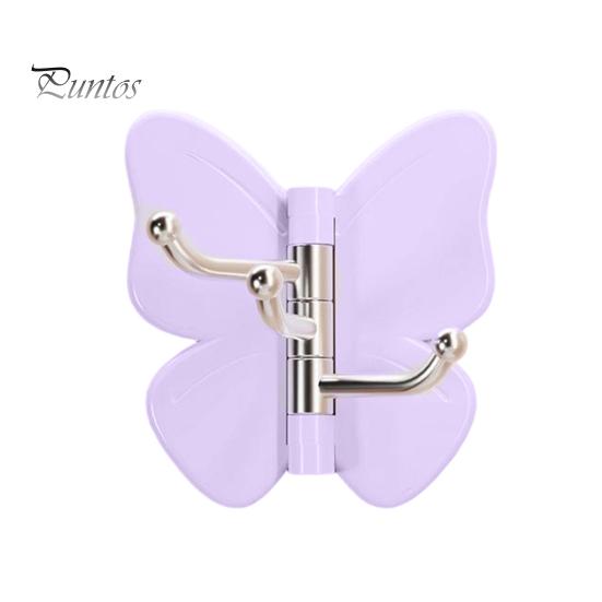 Corner Storage Hooks Rotating Butterfly Adhesive Wall Hooks, 3-Prong No-Drill Swivel Hangers, with Flexible Adjustable Angle Space-Saving Hook,