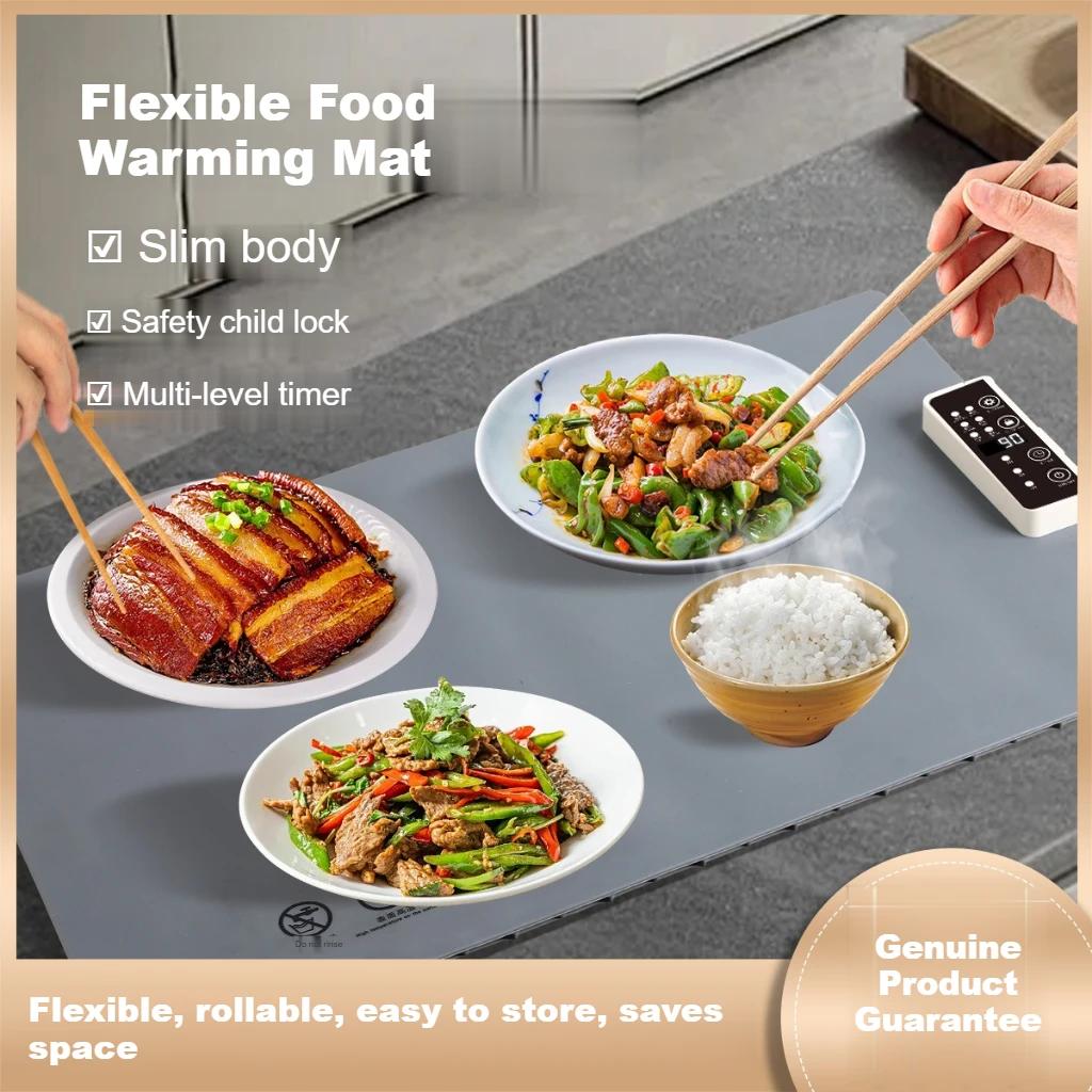 Foldable Silicone Warming Mat, Flexible Electric Food Heating Pad, Household Food Warmer Plate