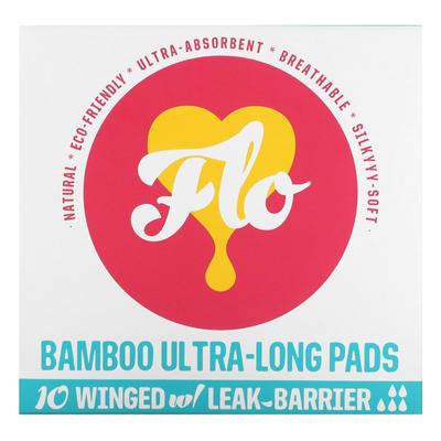 Bamboo Ultra Long Pad, Wing Type, 10 Pieces