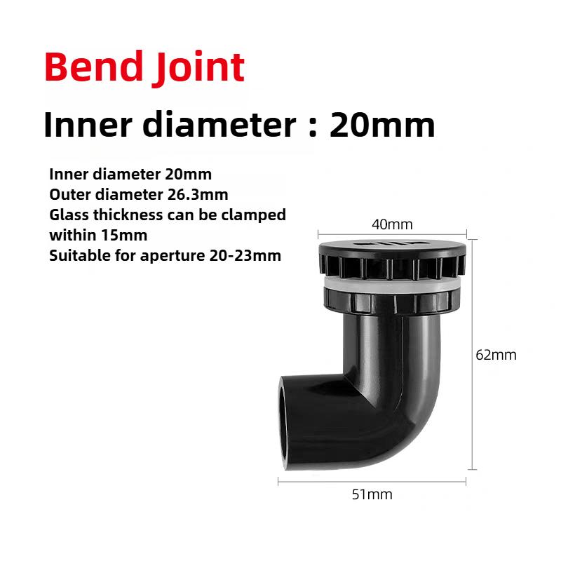 

Black PVC Aquarium Elbow Drainage Connector Fish Tank Overflow Joints Water Inlet Outlet Supplies Pipe DIY Drain Fittings New