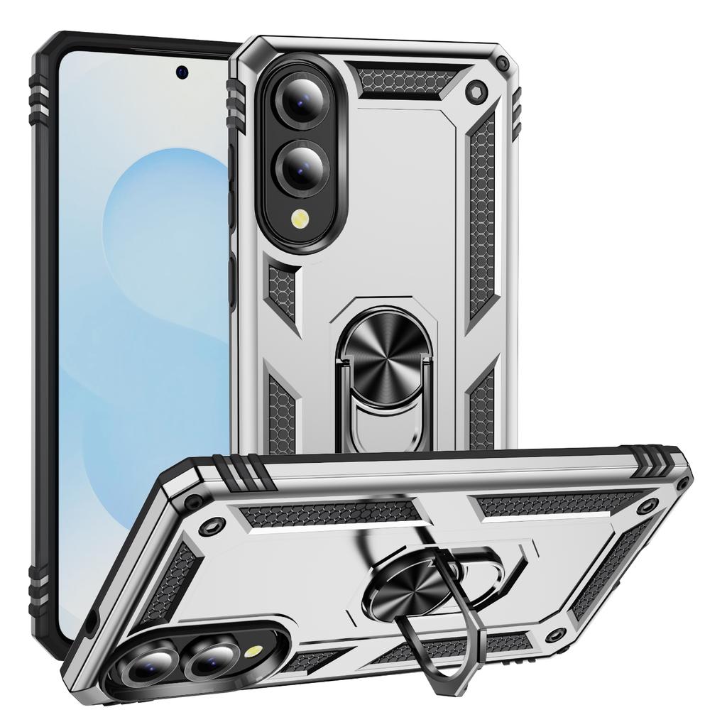 Armored Four Corner Anti Fall Phone Case For Samsung Galaxy S25 Edge Ring Holder Phone Case