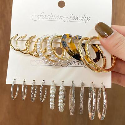 2023 Vintage Acrylic Drop Earrings Set for Women Punk Gold Butterfly Dangle Earrings Trend Set of Earrings Jewelry Gifts