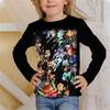 Children's Graffiti Design 3D Digital Printing Girl Fun Fashion Round Neck Long Sleeve T-shirt
