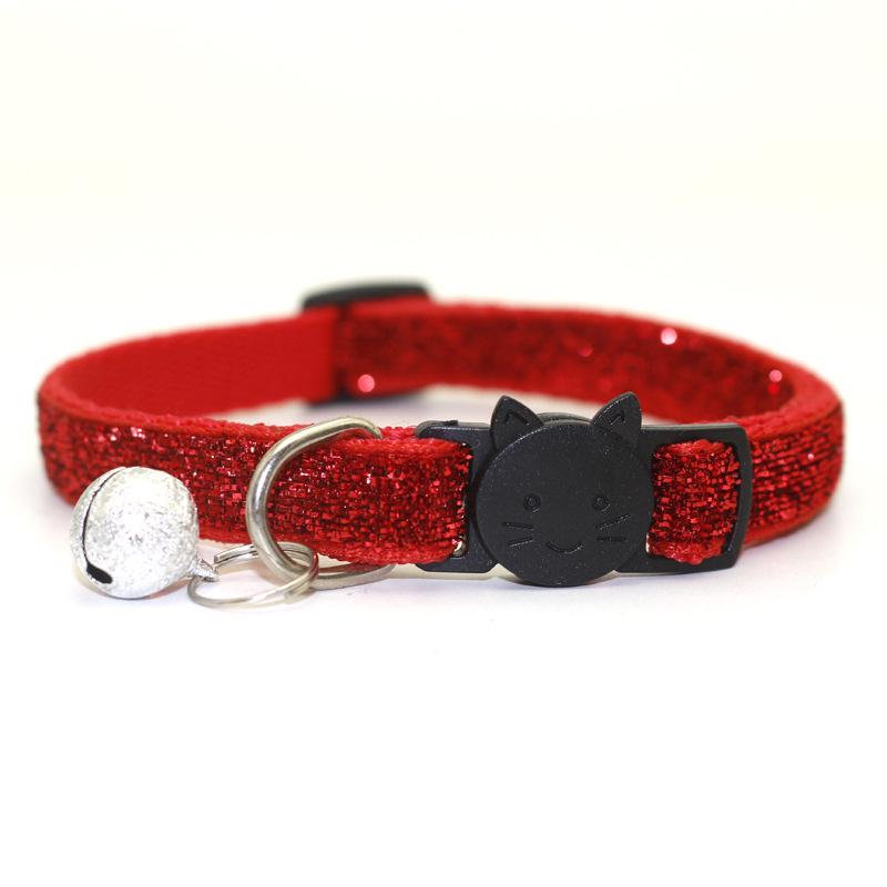 Pet Cat Safety Buckle Dog Small Dog Patch Cloth Bell Shirmmering Adjusted Collar