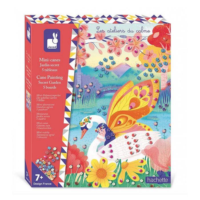 Coffret mini-canes à coller jardin secret - les ateliers du calme - 5 tableaux - kit loisir créatif enfant - dès 7 ans
