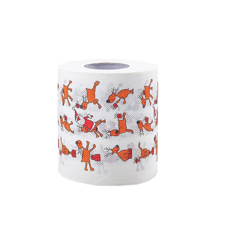 100G/Roll Wood Pulp Celebrations 10x10CM Disposable Santa Claus Dinners Xmas Christmas Tissue Chimney Pattern Design