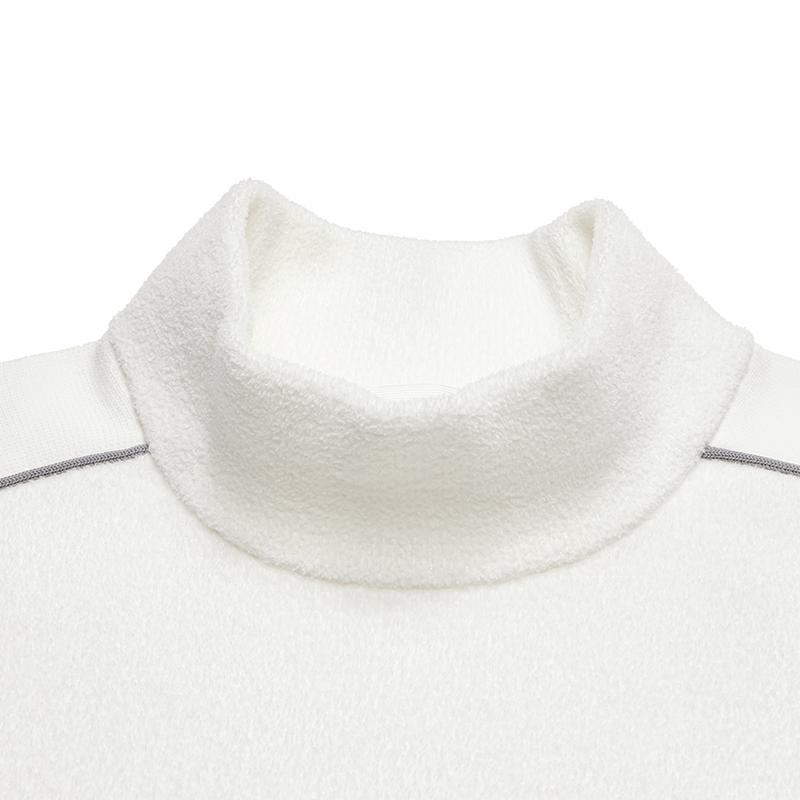 FILA Golf Series Casual Sports Simple Comfortable Versatile Knit High Neck Long Sleeve Sweater Women sweater Smoky-White A11W545415FIV