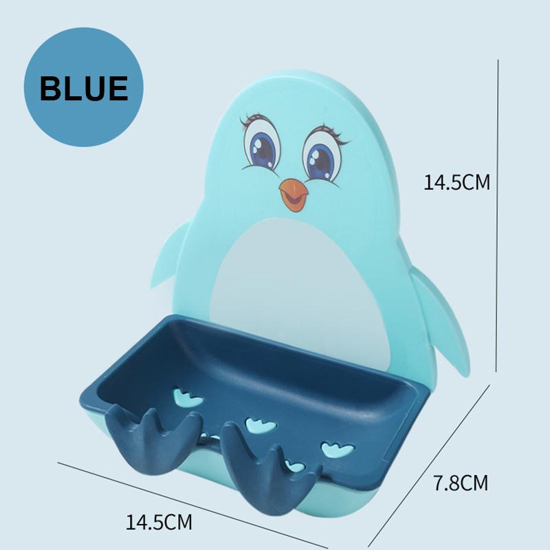 

1 шт., коробка для мыла в форме пингвинов, держатель для мыла, аксессуары для ванной комнаты, коробка для мыла для белья, принадлежности для ванной комнаты, лоток, гаджеты синий