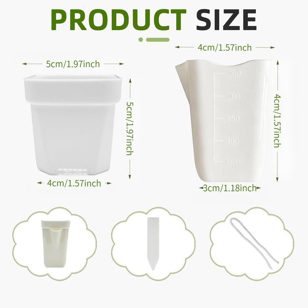 

Plant Nursery Pots 10 Pieces Breathable Water Visibility Drainage Self Watering Pots For Indoor Plants For Indoor Outdoor Dorm белый