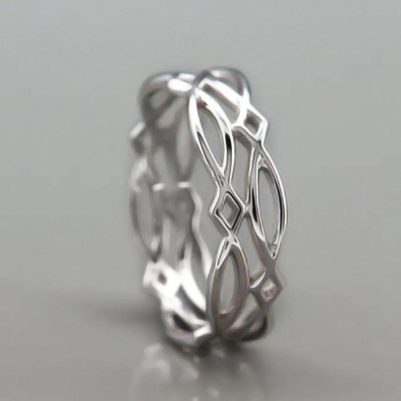 Huitan Hollow Band  Color Finger Ring for Women Daily Wear Statement Rings Modern Fashion Design Metal Accessories Jewelry