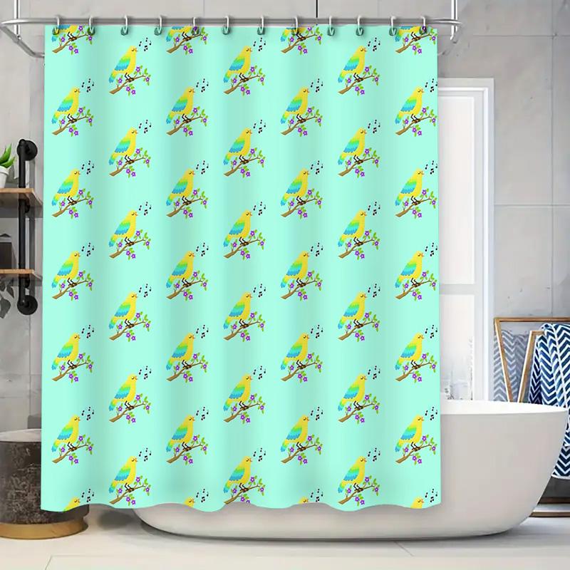 

Shower Curtain Botanical Floral Pattern Waterproof Bathroom Decor Vintage Farmhouse Rustic Nature Scenic Backdrop Home Textile W60H190(CM)-1 Pcs