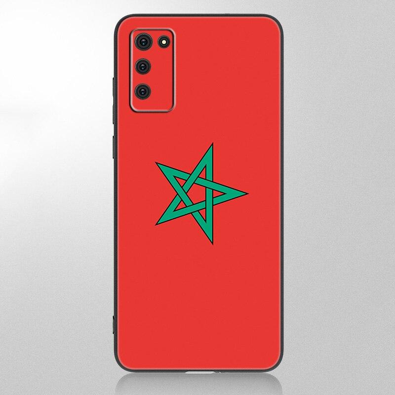 Morocco Flag Coat Of Arms Case For Samsung Galaxy A12 A02S A22 A32 A52 A72 A71 A51 A41 A31 A21 A11 A50 A70 A10S A20S Black Cover