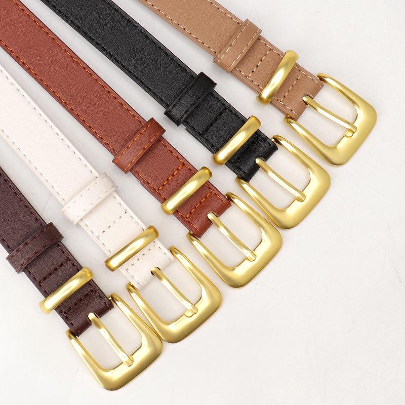 Korean-Style Womens Belt: Casual & Simple, High-End Pin Buckle, Perfect for Students & Jeans.