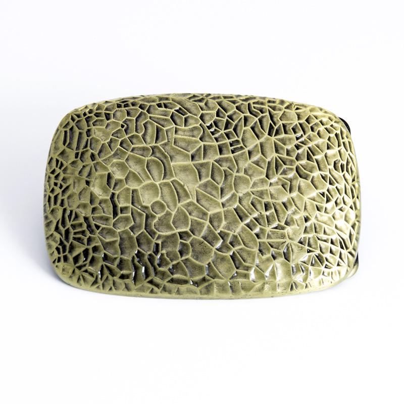 Western Cowboy Zinc Alloy Belt Buckle with Snake Skin Pattern