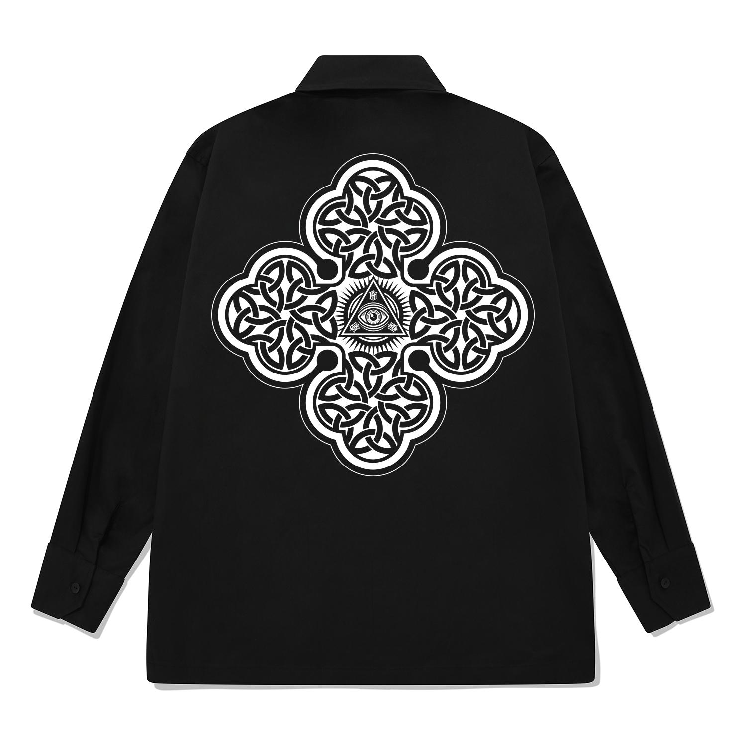 Khan 6312 Kylb0121 Celtic Horus Long Sleeve Shirt Black Black/L