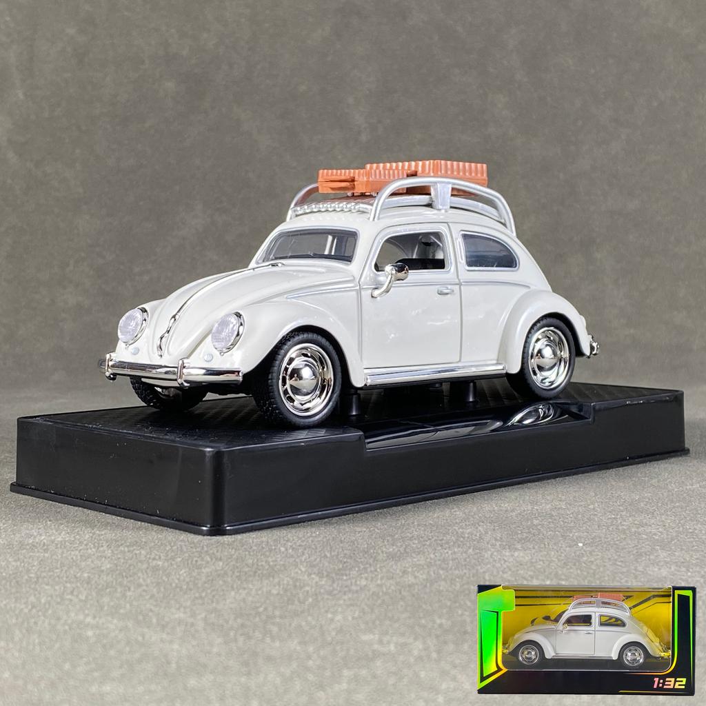 1:32 Volkswagen Beetle Travel Version Compact Sedan Alloy Metal Diecast Model Car Children's Toy Car Classic Retro Cars Holiday