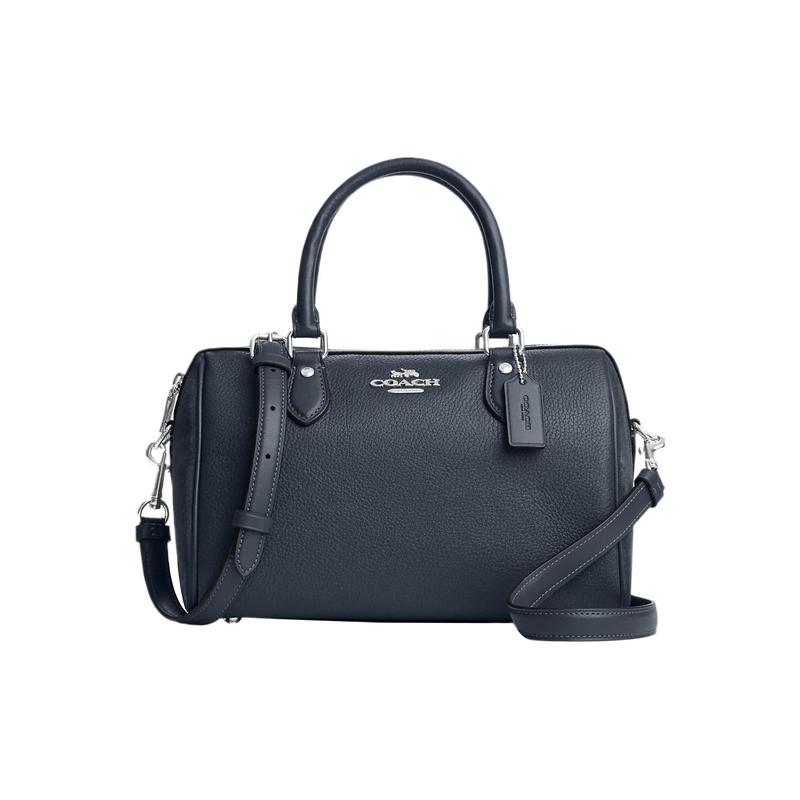 Coach Handtasche Rowan 25 Unifarben Lässiger Komfort Logo Kiesel Reißverschluss Hardware Schnalle Leder Boston Tasche Griff Schulter Crossbody Tasche Mittel