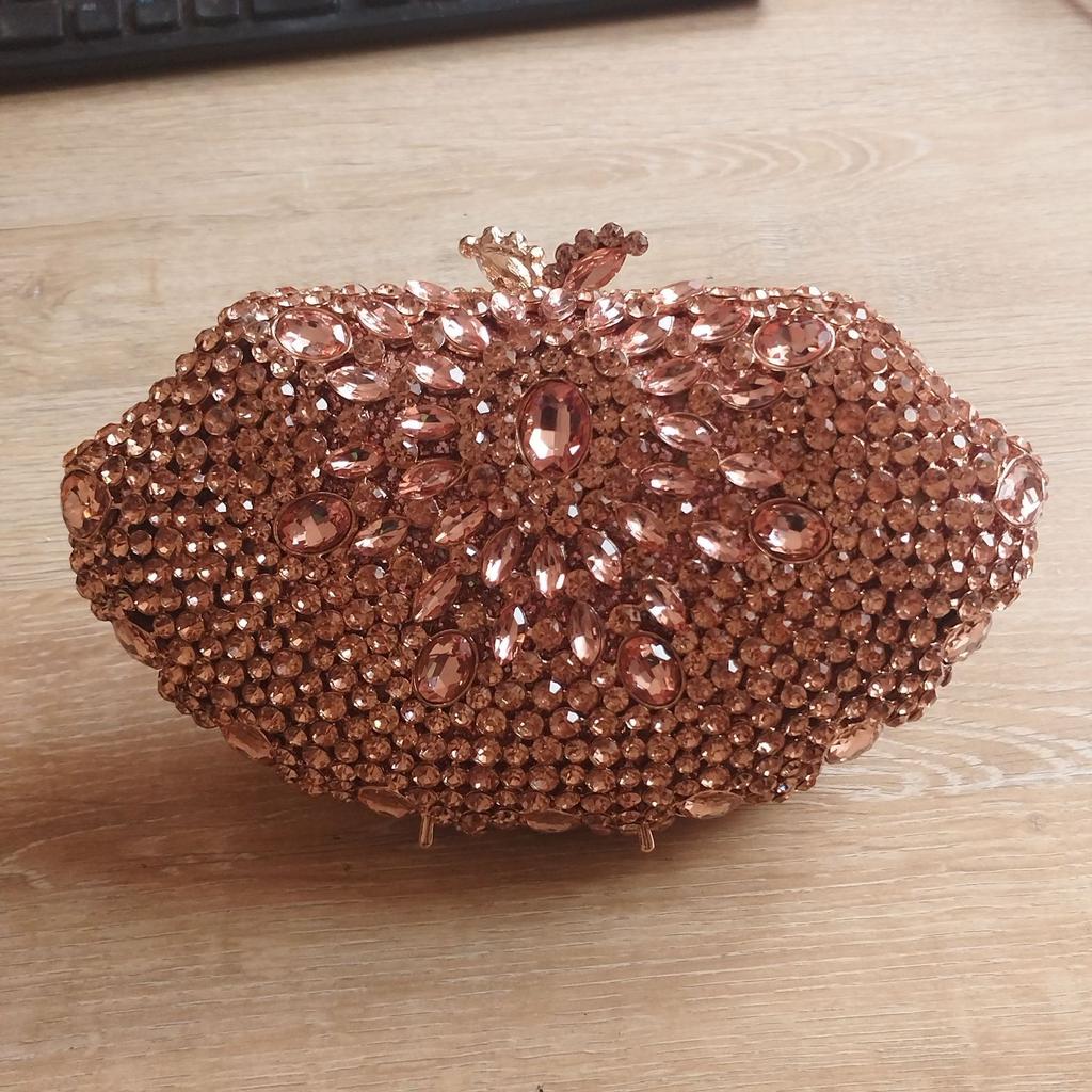 Lady Light Blue Diamonds Evening Clutch Bags Female Metalic Crystal Purse Party Handbag Luxury Woman's  Gems Clutches