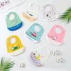 Baby Silicone Bibs Waterproof Burp Cloths Infant Dinner Supplies 3D Printing Cartoon Image Saliva Towel Toddler Aprons for Girl