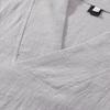 Mens Chinese Style Loose Cotton Linen Two Piece Set V Neck T Shirt Long Pants