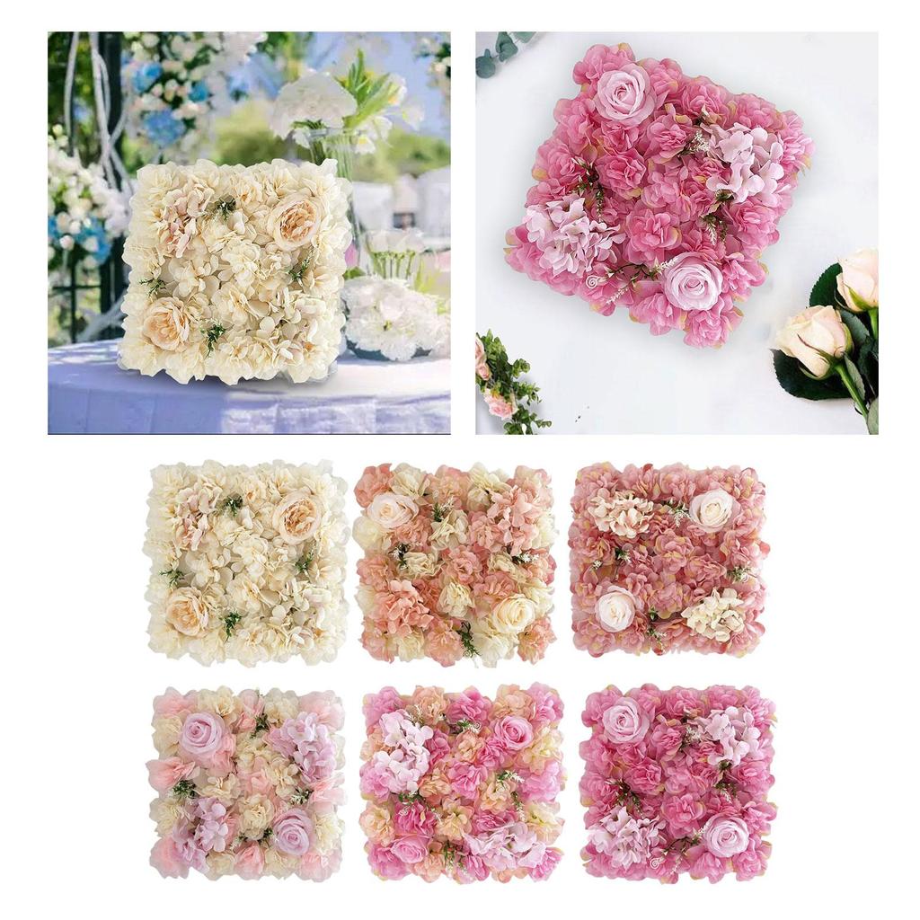 Artificial Flower Wall Panel Rose Photo Background for Wedding Valentines Day Indoor Decoration