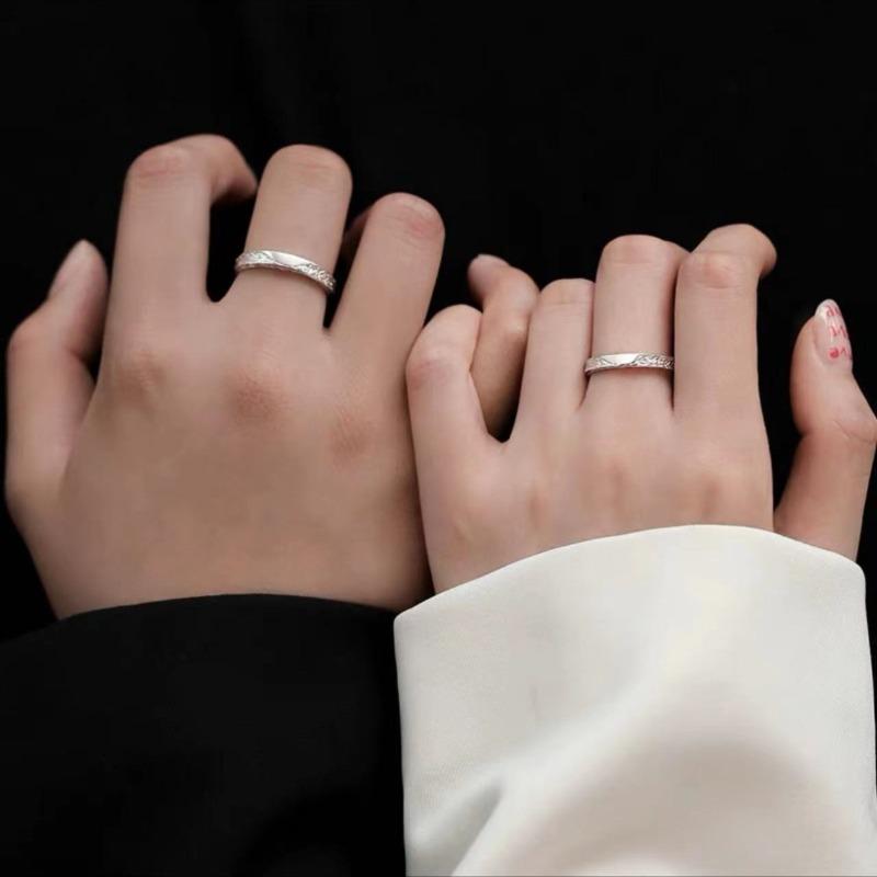 

Glacier Ring Luxury Simple Ring Fingertip Ring Small-Sized Ring for The Tail End Ring Open Style Couple Ring Couple version
