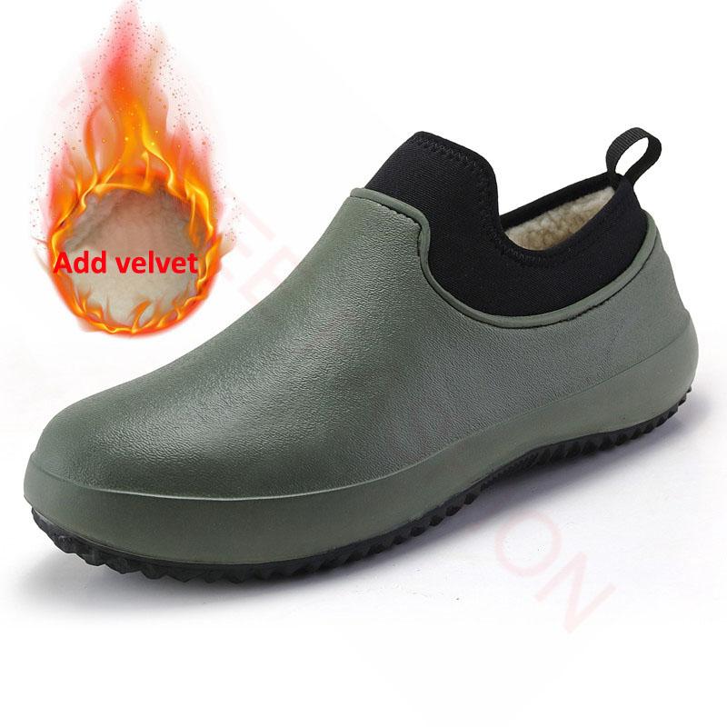 Kitchen Work Shoes for Men Rain Boots Waterproof Shoes Flat Clogs Garden Shoes Kitchen Shoes Kitchen Chef Boots