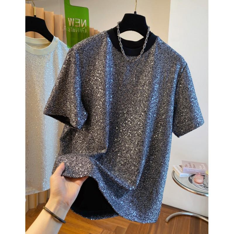 

Mens Summer Design Solid Top Temperament Personality Short-Sleeve T-Shirt XXXL чорний