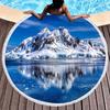 Beautiful Antarctic Iceberg Round Beach Towel, Polyester Sand Resistant Beach Blanket, Absorbent Quick Dry Pool Towel Picnic Mat