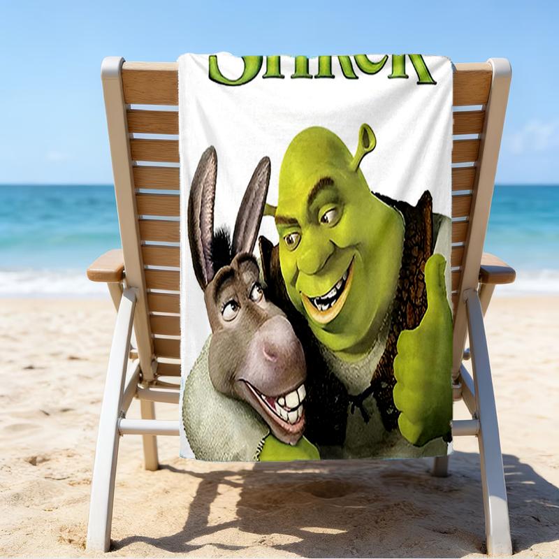 Asciugamano da Spiaggia Ultra Morbido a Tema Shrek, Ideale per Piscina - Campeggio, Immersioni - Essenziale da Viaggio Perfetto, Asciugamano da Spiaggia Vivace.