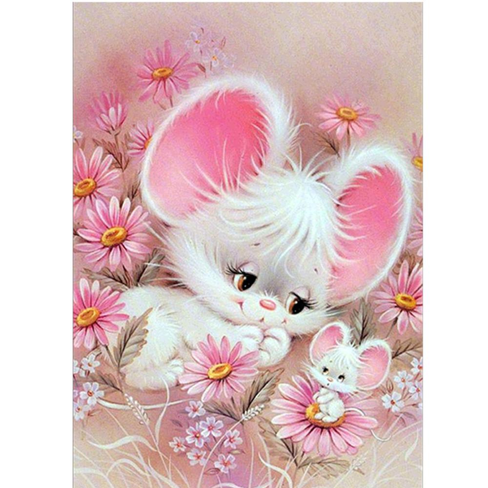 

Розовая мышьDIY 5D Полная дрель Алмазная живопись Вышивка крестиком