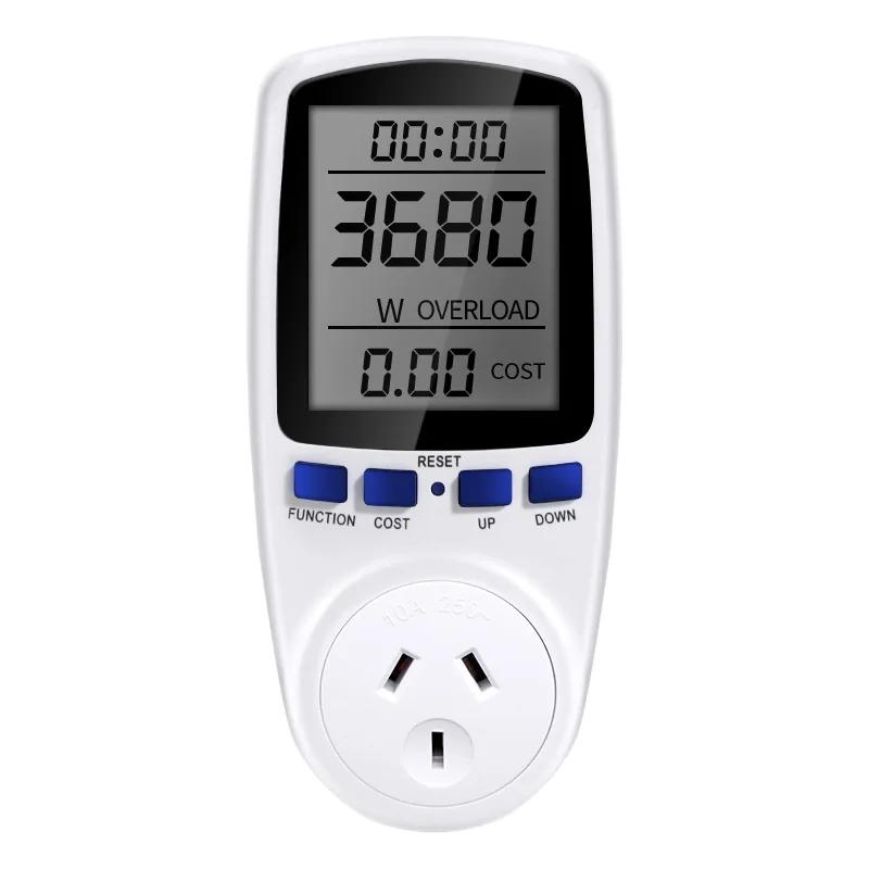 Digital Power Meter AC 220V LCD Wattmeter Socket Wattage Kwh Energy Meter EU UK US AU Plug Measuring Outlet Power Analyzer