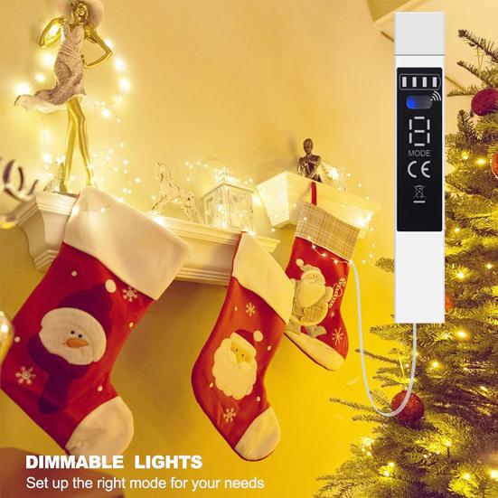 Rechargeable Fairy Lights 10/20m 200 LED String Lights with Remote Control Timer 8 Modes Warm White USB Fairy Lights for Wedding Christmas Party Decor