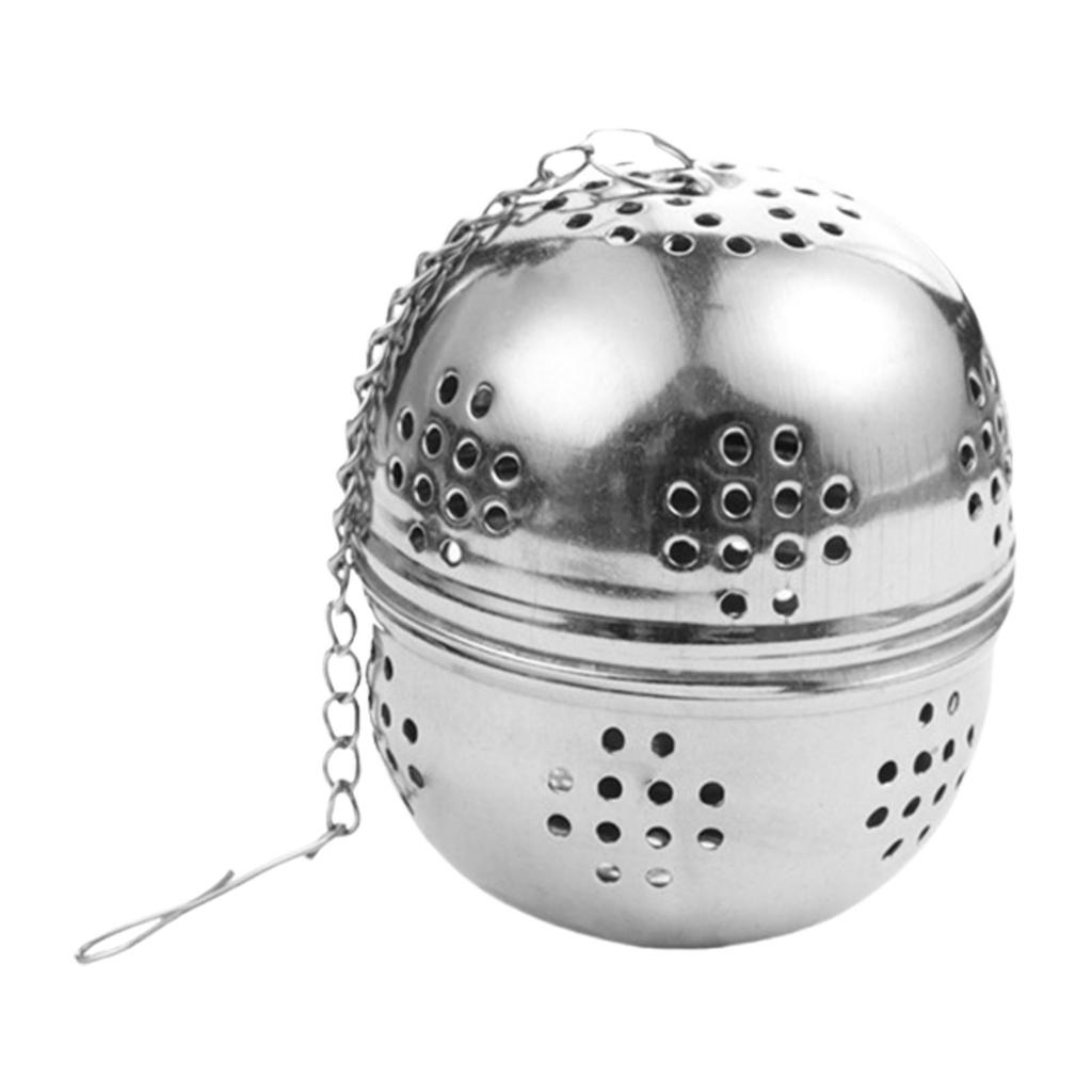 Tea Ball Loose Leaf Spice Strainer Spice Mesh Sieve Stainless Steel Tea Infuser with Rope Chain Kitchen Accessories