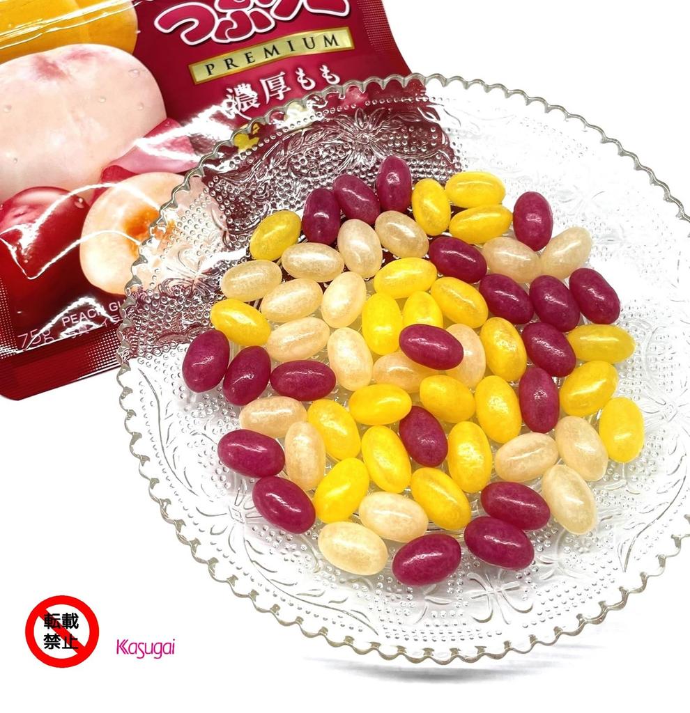 Kasugai Seika Tsubu Gumi Premium Rich Peach 75g x 10 bags