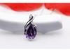 Zhenrong Imitation Brazilian Amethyst Teardrop Angel's Tear White Copper Pendant