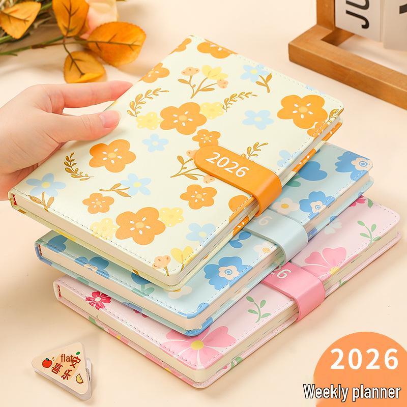 2026 Floral Agenda: Daily Planner & Weekly Calendar Notebook for Time Management Efficiency