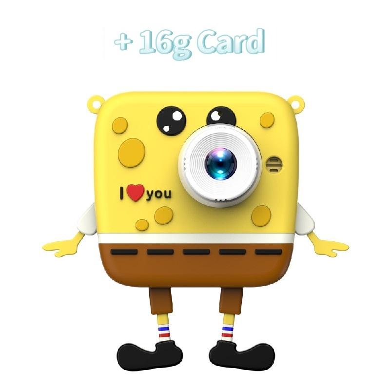 

Фронтальная и задняя съемка детскими камерами, мультфильмы в высоком разрешении, небольшие зеркальные фотокамеры, двойные камеры, игрушечные мини-камеры 16g Card жёлтый