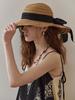 MAXZA Big Ribbon Wide Wire Raffia Floppy Hat
