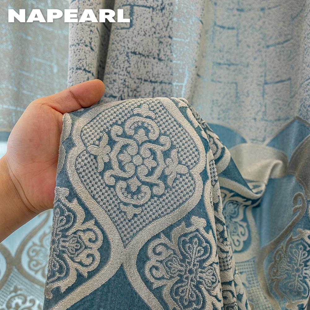 1PC NAPEARL 40-70% Blackout Advanced Luxury European Hollow Jacquard Curtains Available In Multiple Colors for Living Room Bedroom Home Decor