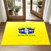 Brazil national football team Design Crystal Velvet Rug Soft Decorative Mat for Bedroom Entrance