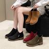 Short Boots, Mid-heeled Retro Ankle Boots, Women's Shoes, Thick-heeled Flat Side Zipper Boots