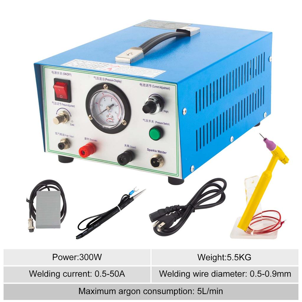 New Blue Jewelry Repair Tool Kit, 50A/80A/100A Optional, Joining Tool with Foot Pedal for Gold & Silver, 0.5-1.2mm Metal Wires