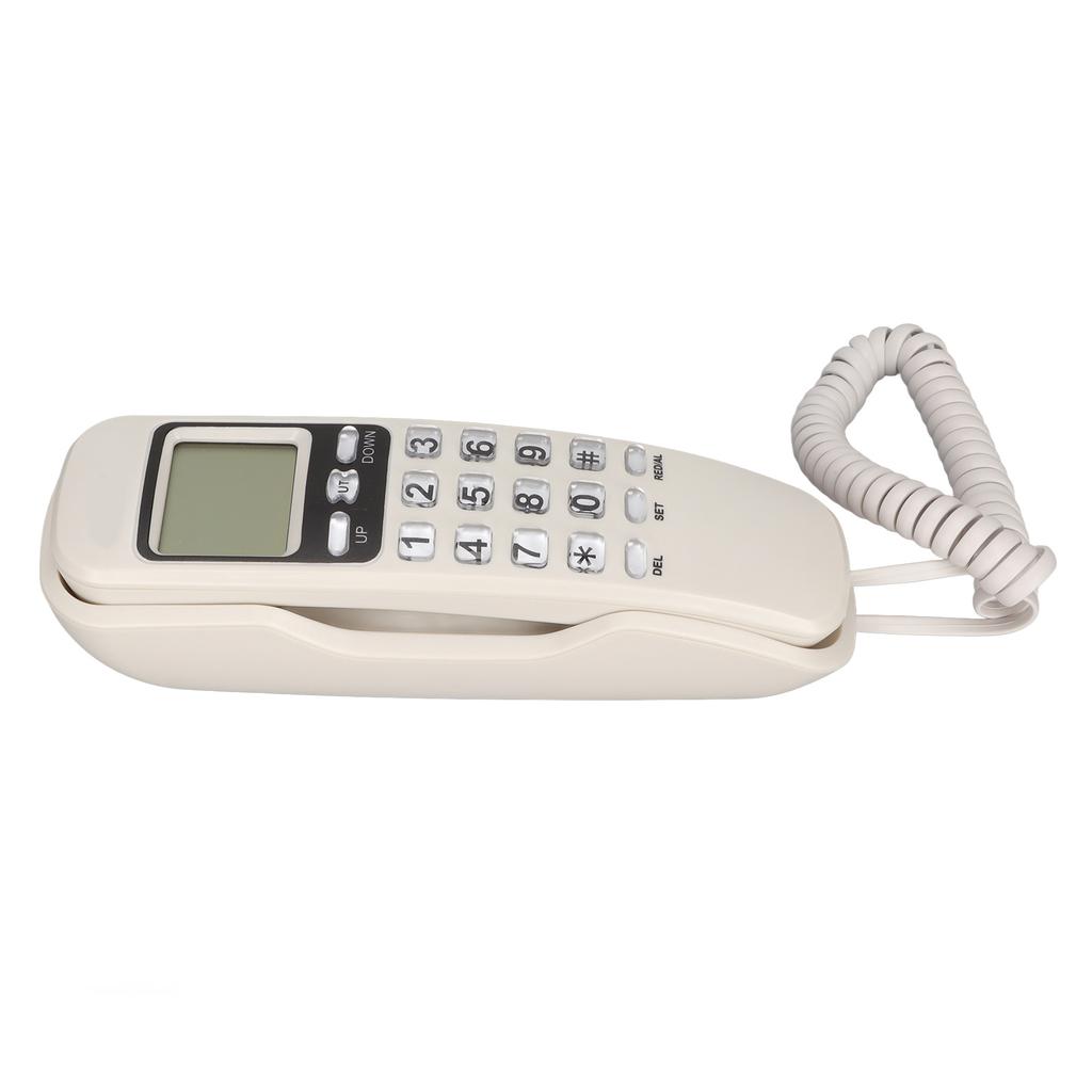 KXT333CID Corded Wall Phone Multifunction Retro Wall Mountable Telephone with LCD Display for Hotel