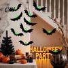 Cool Halloween Bat Patterns 12 Pcs Hanging Bats Decorations with Glowing Eyes, 3D Realistic Spooky Premium Material Decor Fake Flying for Haunted