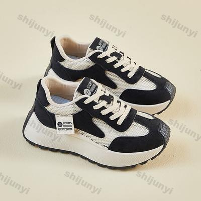 Woman Vulcanize Shoes Spring Summer New Lace-up Chunky Sneakers Breathable Mesh Hollow Comfortable Fashion Casual Shoes